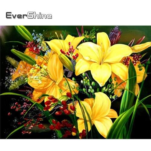 EverShine 5D Flowers Diamond Painting Full Square Diamond Mosaic Lily Picture Of Rhinestones Bead Embroidery Cross Stitch Kit