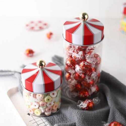 Nordic Carousel Sealed Glass Sugar Jar Coffee Tea Sweets Multigrain Storage Box Moisture-proof Snacks Grain Food ContainerLA571
