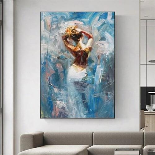 Canvas Picture Woman Figure Art Poster Abstract Modern Paintings for Interior Oil Painting On Canvas Pictures for Living Room