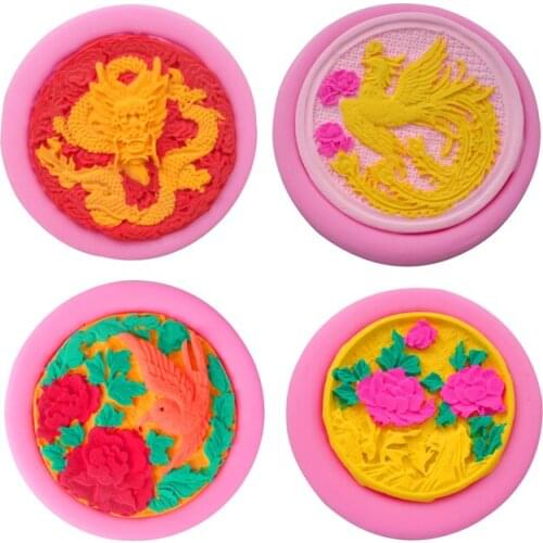 Free Shipping Chinese Dragon Cooking Tools Fondant Diy Cake Baking Silicone Chocolate Decoration Mold Sugar Candy Cake Clay