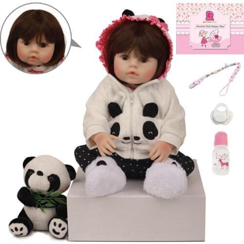 18"48CM Hot Bebe Reborn Baby Doll Toy Soft Silicone Lovely Realistic Alive Princess Babies Doll For Kids Birthday Christmas Gift