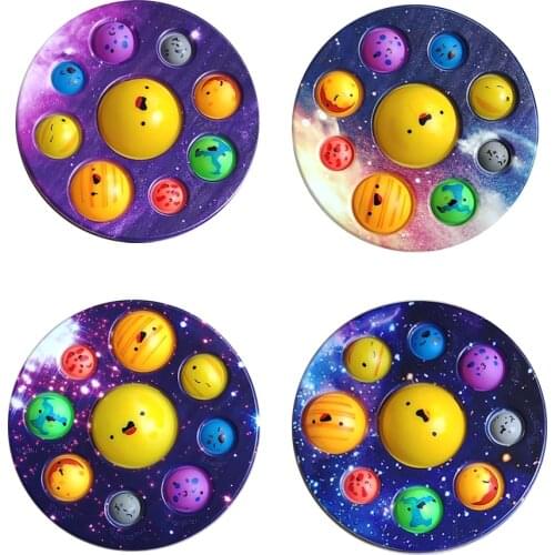Hot Planet Kids Simple Dimple Fidget Keychain Push Bubble Sensory Toy Anti-stress Relaxing Fidget Autism Toys for Adults Kids