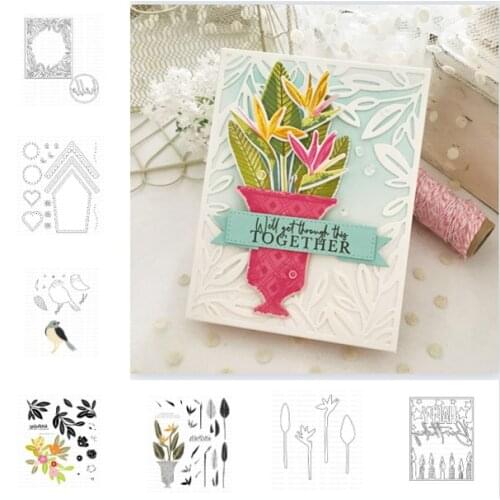 Leaves Bird Flower PlantNew Metal Cutting Dies Stamps Scrapbook Diary Decoration Embossing Cut Dies Template DIY Greeting Card