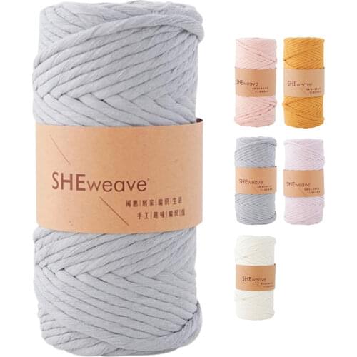Single Strand Macrame Cord, Macrame rope 4mm×50m(54yd) Colorful Cotton Cord for Macrame supplies,Wall Hanging