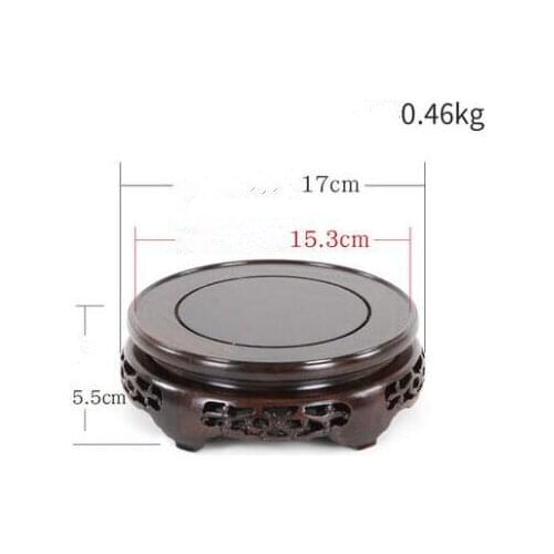 Base Solid Wood Bracket Teapot Flower Bottle Stone Fish Tank Incense Stove Buddha Statue Redwood Circular Base