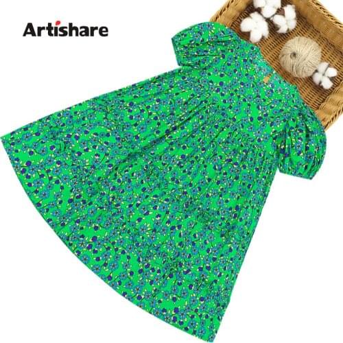 Dresses For Girls Floral Pattern Party Dress For Kids Girl Summer Kids Dresses Casual Style Girls Costumes Kids 6 8 10 12 14