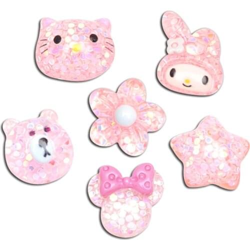 20Pcs Mixed Glitter Multi-Style Resin Decoration Crafts Flatback Cabochon Embellishments For Scrapbooking Beads Diy Accessories