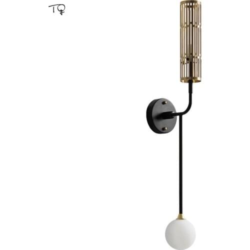 Nordic Luxury industrial Wall Light for home Double Head Hollow Out Iron Art Glass Wall Lamp Bedroom Bathroom Kitchen Background