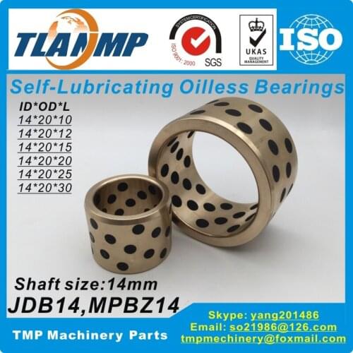 JDB1410/1412/1415/1420/1425/1430 Self-lubricating graphite Copper Bearings, MPBZ14-10/12/15/20/25/30/35 Oil Free Copper Bushings