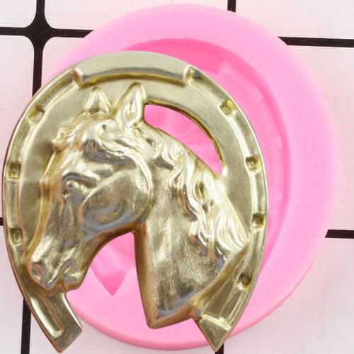 Horse Head Silicone Mold Horse Shoes Cupcake Topper Fondant Cake Decorating Tools Cookie Candy Clay Chocolate Gumpaste Moulds