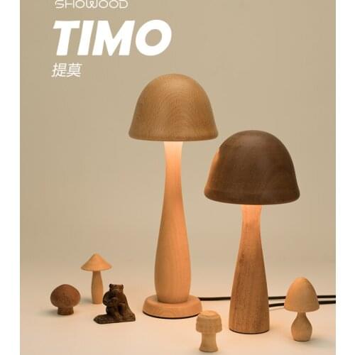 Led Mushroom Table Lamp Dimmable Japanese Style Simple Personality Bedroom Bedside Lamp Creative Decoration Birthday Gift