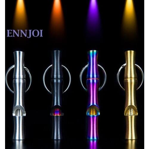 ENNJOI Stainless Steel Whistle Survival Keychain Outdoor Rescue Camping Metal Whistle for Training Emergency Survival