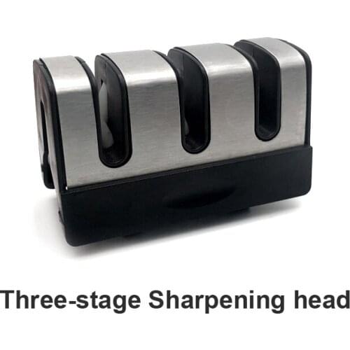 New 2/3 Stages Knife Sharpener Diamond Ceramic Rod Sharpener Sharpening Non-slip Base Stainless Steel Blade Cutter head