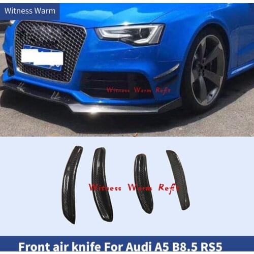 Front bumper grille Wind Knife for Audi A5 B8.5 RS5 Air Knife Carbon Fiber Side Fender Air Vents Kit Trim Fend