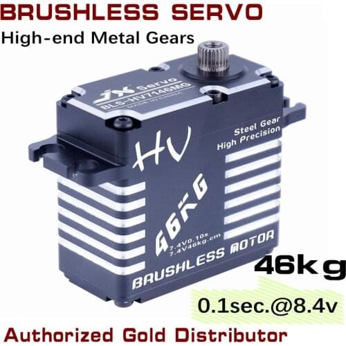 JX HV7146MG 46KG high speed big torque brushless standard servo metallic case&gears for industry robot arm/airplane/rc car