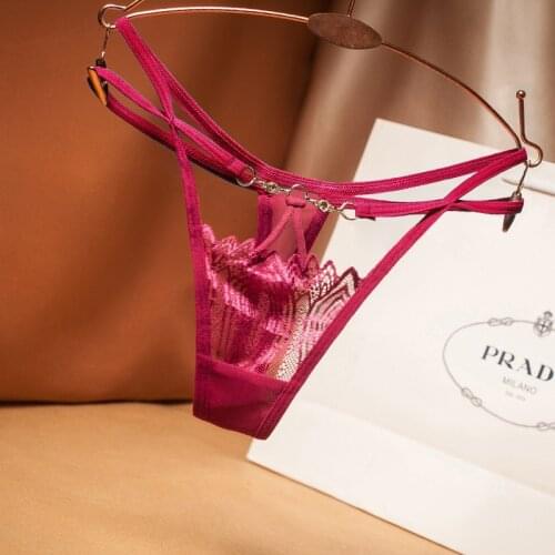 Cross with stylish diamond underpants lady sexy seduction lace low waist transparent T-shirt Sexy Underwear