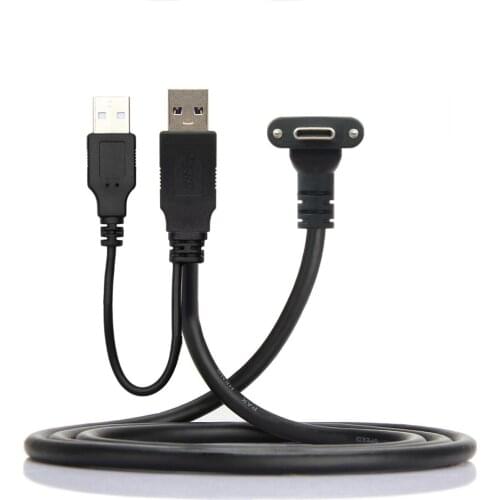 800cm Oculus Link VR cable USB 3.1 Type C Dual Screw Locking to USB3.0 Data Cable with extra USB power cable