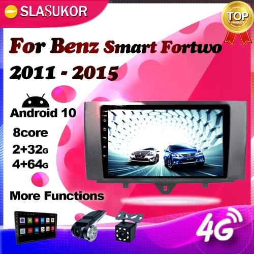 Android 10 Multimedia Video Player For Mercedes Benz Smart fortwo 2 2011-2015 Head Unit Mirror 2 din 2G + 32G KEINE dvd-2DIN