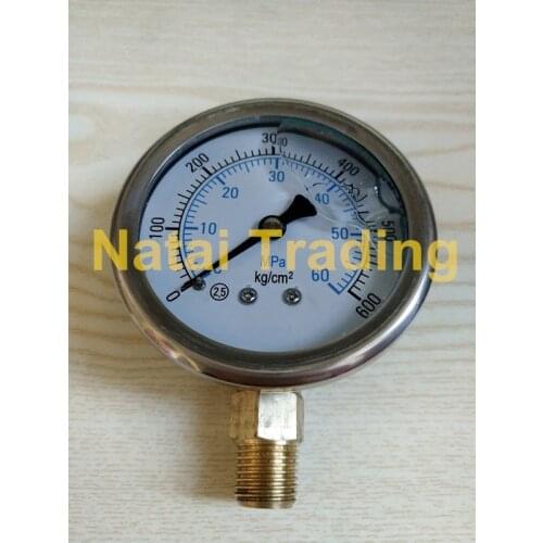 Free Shipping! silicone oil filled Stainless Steel Manometer 60Mpa Pressure Gauge Meter