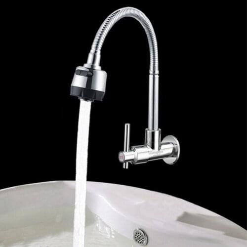 Free shipping High quality single cold kitchen sink mixer tap with inwall mounted polished kitchen sink water mixer taps