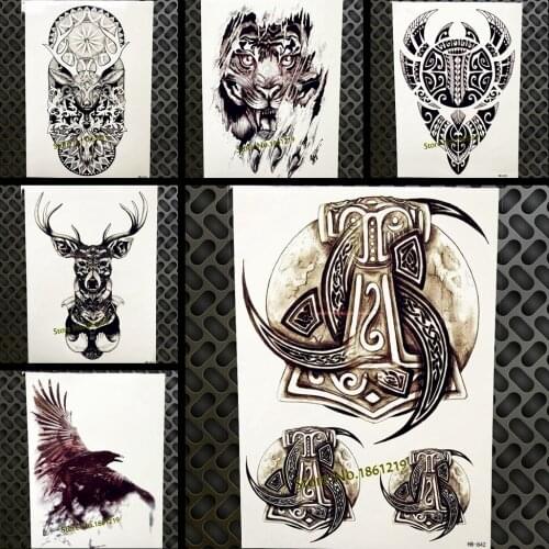 Large Black Biohazard Logo Temporary Tattoo For Men Women Fake Arm Tatoos Blade 21x15cm Body Art Waterproof Totem Tattoo Sticker