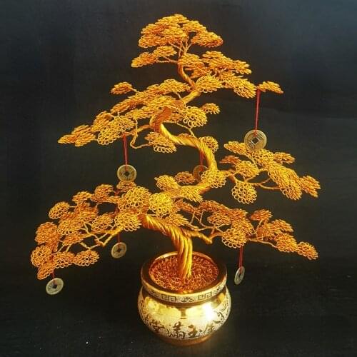 Aluminum wire handicrafts living room indoor bonsai fortune tree money tree money tree decorations home accessories