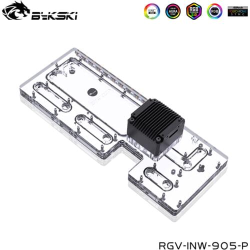 Bykski Acrylic Distro Plate Water Tank For INWIN 905 Computer case,Cooler Reservoir, 3pin/4pin LED Light Port, RGV-INW-905-P