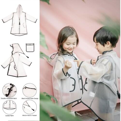 Unisex Kids Transparent Hooded Jackets Waterproof Transparent Raincoat For Toddler Infant Baby Girls Boys Rain Coat Poncho#g4