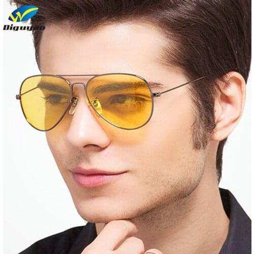 DIGUAO 2020 Fashion Lady Candy Color aviation Sunglasses Women Retro Brand Design Metal Men glasses Transparent Ocean Night Lens