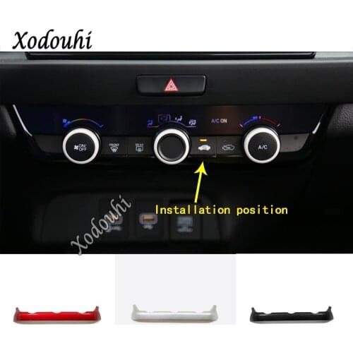 For Honda Fit Jazz 2020 2021 Car Styling Body Sticker ABS Console Temperature Air-condition Volume Switch Trim Frame Parts 1pcs