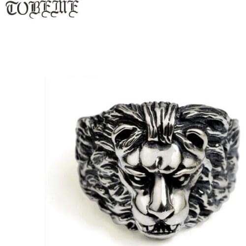 Handcrafted 100% 925 Silver Lion Ring Vintage Solid Sterling Silver Lion Ring Man Ring Punk Jewelry