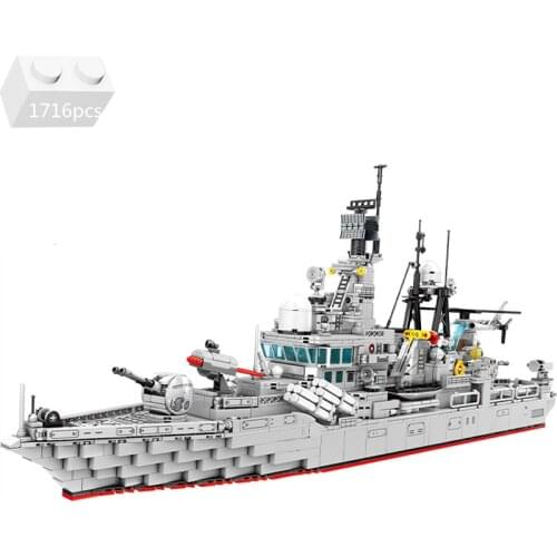 2021 NEW Military Type P.956 Guided Missile Destroyer Building Blocks Kit Bricks Creator Aircraft Carrier Model Toys For Kids