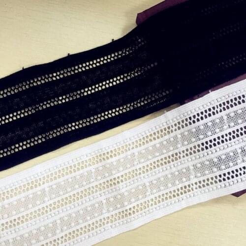 2Yards/lot Exquisite black white lace accessories Pure cotton water soluble embroidery hollow out lace width 9.5 cm Z914