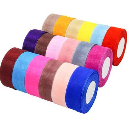 20mm Organza Ribbons Wedding Party Decorative Gift Box Wrapping Belt DIY Crafts Christmas Home Decoration Supplies 45Meters/Roll
