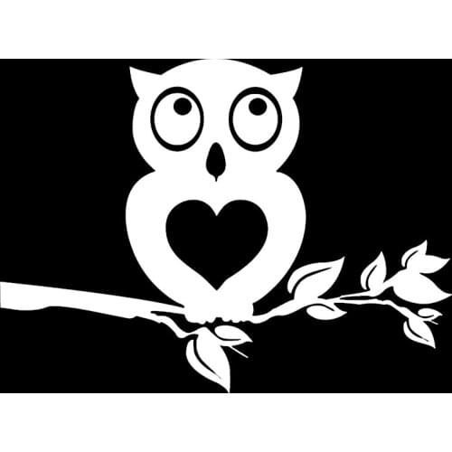 Hot Funny Car Sticker Motorcycle Owl Standing on The Branch Cute KK Vinyl Decals Art Pattern PVC 15cm X 11cm