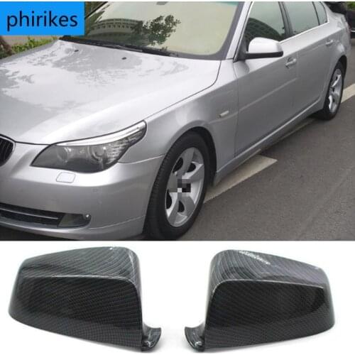 M Look Carbon Fiber Door Rearview Side Mirror Covers For 5 Series E60 E61 LCI 2008-2013 CF Mirror Caps