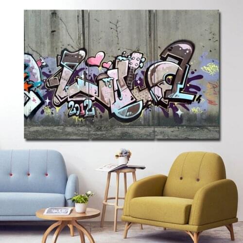 Abstract doodle numbers 3 pcs HD Canvas Painting Modern Home Decoration Living Room Canvas Print Painting Wall Decor Picture