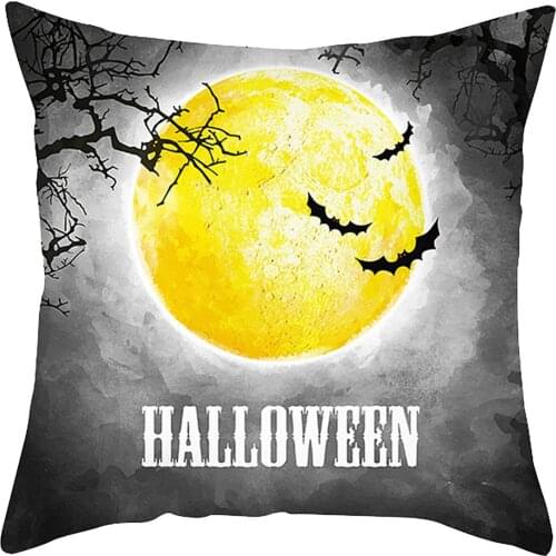 New Fashion Design Creative Print Halloween Pumpkin Peach Skin Pillowcase Easily Match Your Sofa Party Accessories Gifts