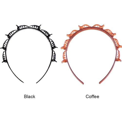 Punk Braided Hairband Headband Men Women Hair Band Hoop Double Bangs Clip Hairstyle Hairpin Headwear Hair Accessories