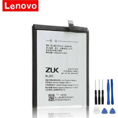Lenovo Original Battery BL263 3100mAh For Lenovo ZUK Z2 PRO Z2pro 100% Real Phone Replacement Battery + Free Tools