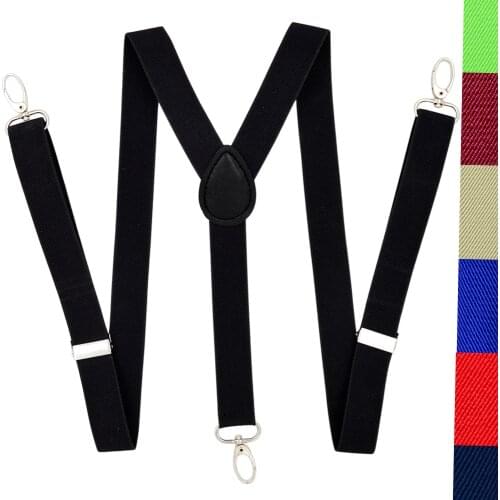 Clasp Suspenders men for pants 2.5 cm Adult suspender Y shirt Polyester Elastic hook Women larger high Braces