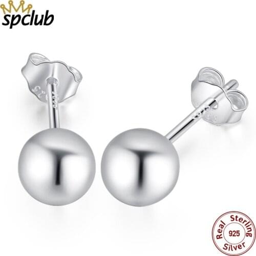 925 Sterling Silver 3mm/4mm/5mm Small Ball Anti-allergic Piercing Stud Earrings Fashion Costume Jewelry Unisex Bijoux