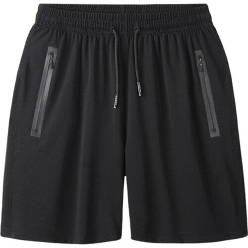 Summer Cool Mens Shorts Mesh Elastic Breeches 5xl Plus Big Size Black Grey Sweat Short Pants Basketball Running Sportswear 2021