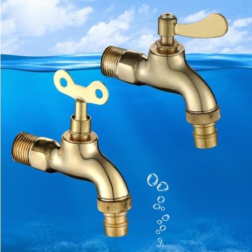 G1/2 Copper With Lock Faucet Outdoor Anti-theft With Key Cover Household Outdoor Washing Machine Faucet