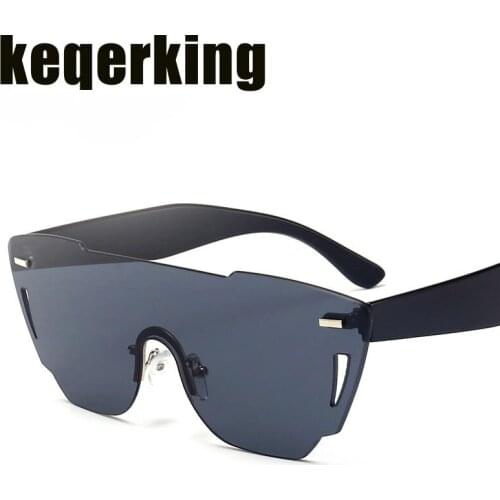 Brand Designer 2019 new conjoined Big Frame Sunglasses Female Personality Marine Film Sunglasses Fashion Square Sunglasses Men