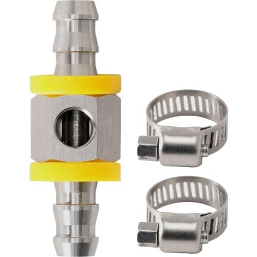3/8" Car Fuel Line Fuel Pressure Sensor T-Fitting Adapter Includes Clamps