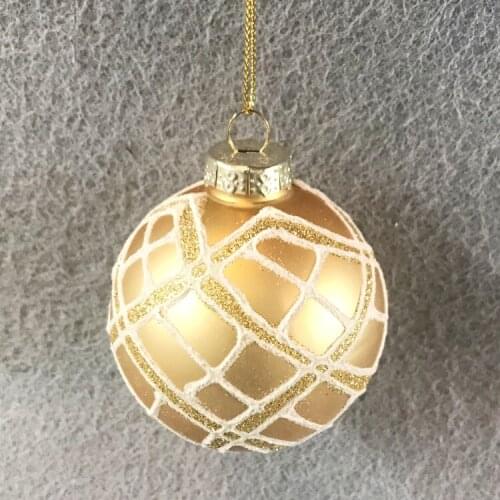 Christmas tree decoration glass ornament small shopping mall window display 6.5cm mesh gold ball