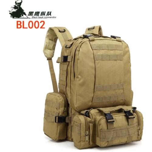 Outdoor camouflage backpack tactical sports travel large capacity combination mountaineering bag