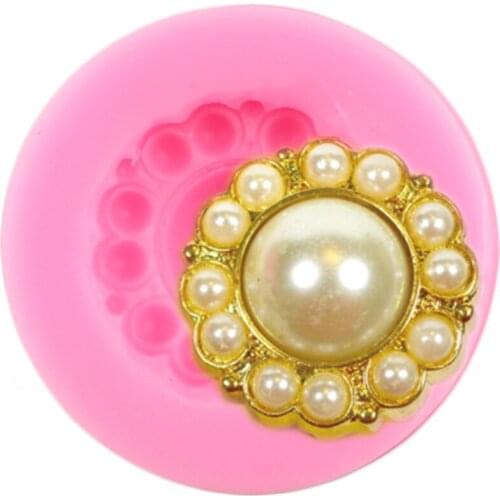 Vintage Pearl Silicone Mold Cupcake Topper Fondant Cake Decorating Tools DIY Baking Molds Chocolate Gumpaste Mould Candy Moulds