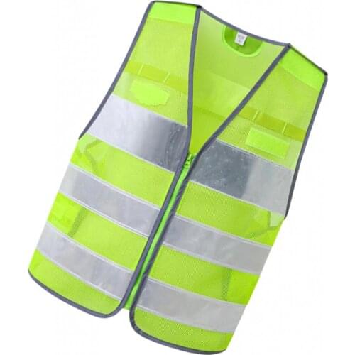 High Visibility Security Safety Vest Reflective Strips Zipper